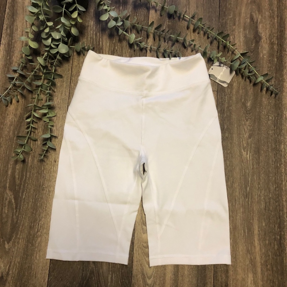New Free People Movement White Biker Baby Shorts